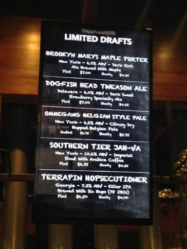 Digital Beer Menu Display